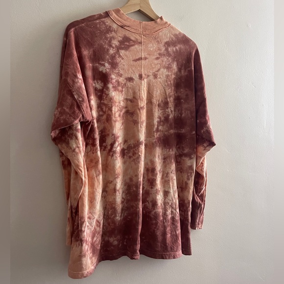 We The Free Tie Dye Tee Cabernet Combo, Oversized Long Sleeve Design, XS - Picture 14 of 16